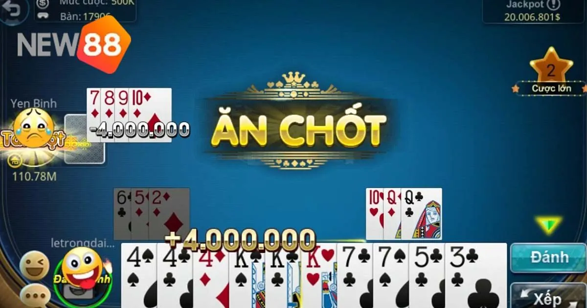 Các tổ hợp và cách tính điểm trong game bài tá lả tại nhà cái New88